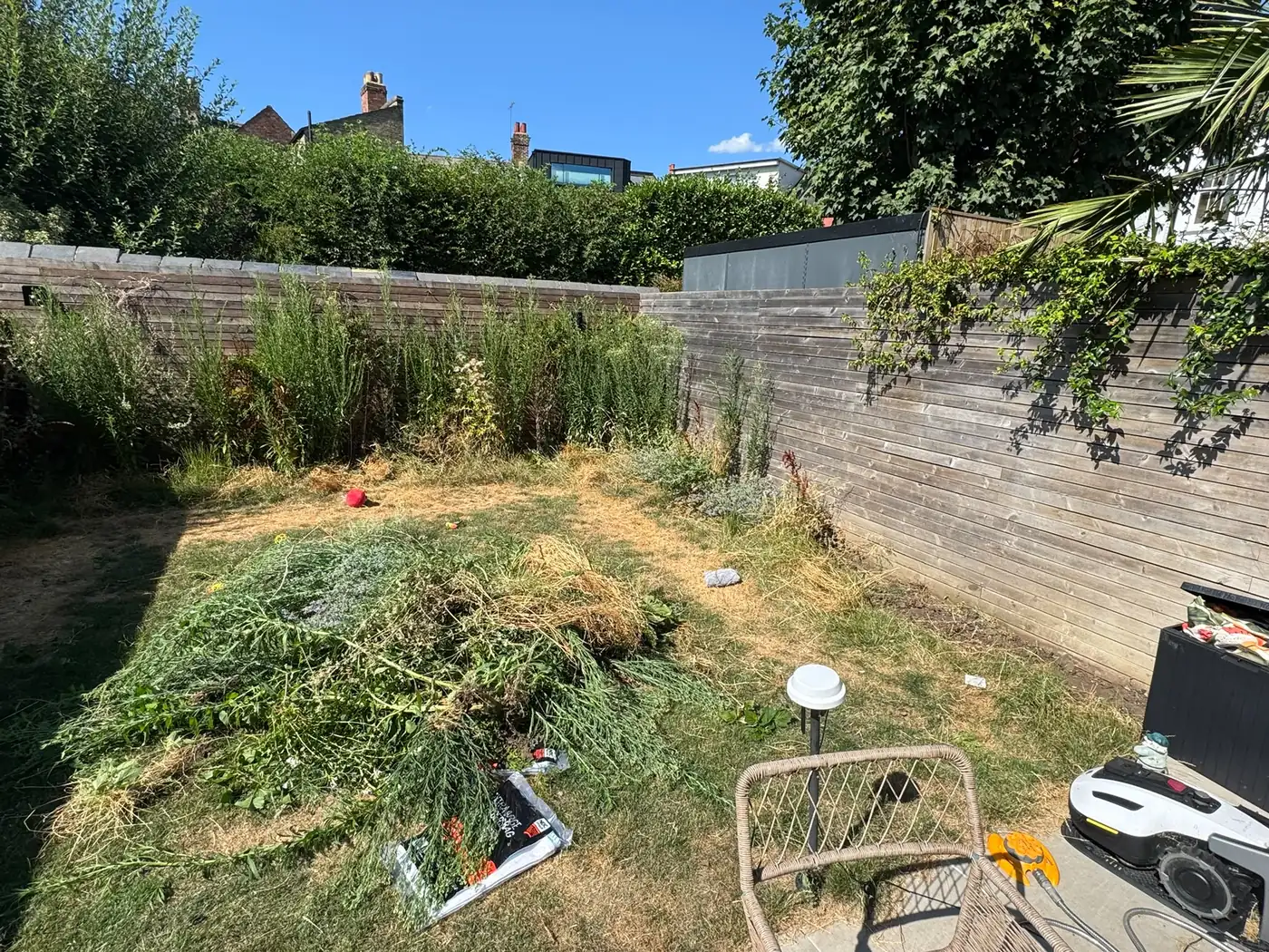 Before: Back garden borders and edging