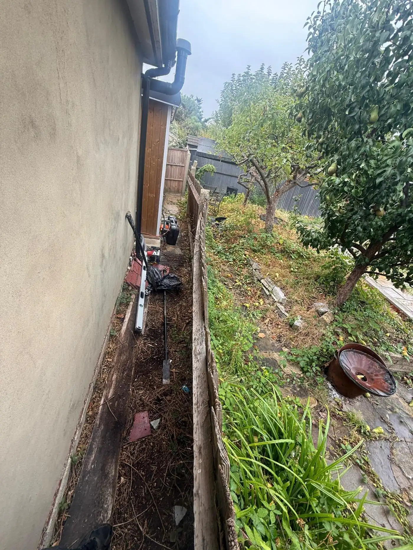 Before: Side fence replacement