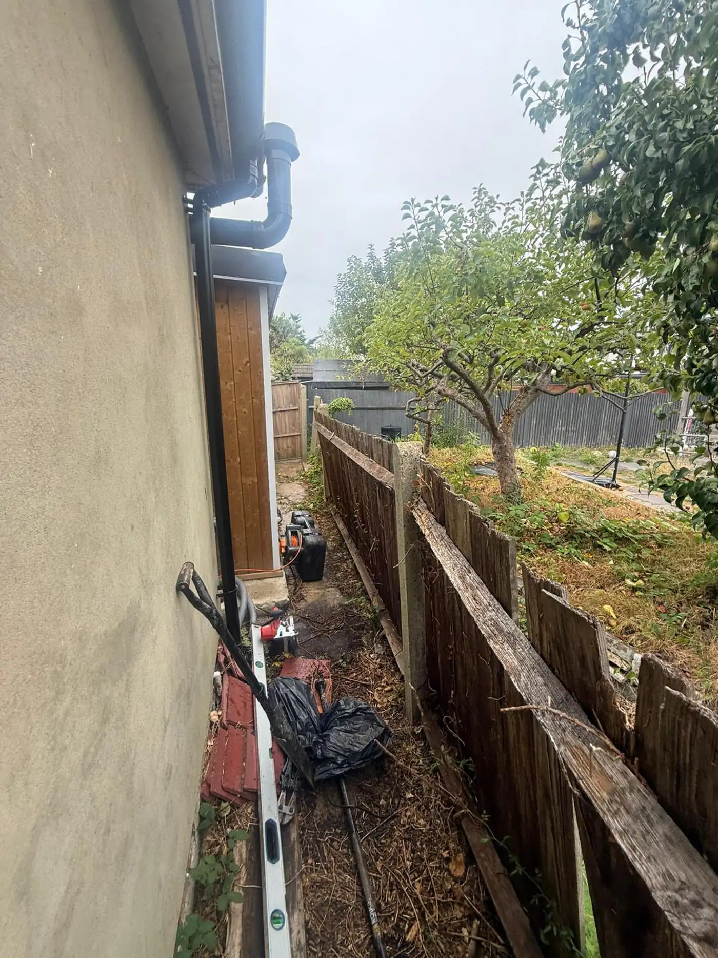 Before: Side fence replacement